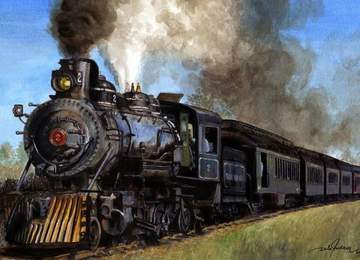 Buharlı Tren Yağlı Boya Çizimi