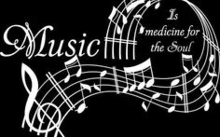 Müzik, ruh için şifadır yazılı bir soyut çalışma.